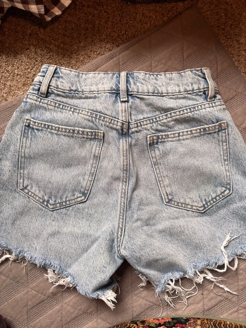 Garage Light Blue Distressed Denim Shorts - Picture 2 of 2